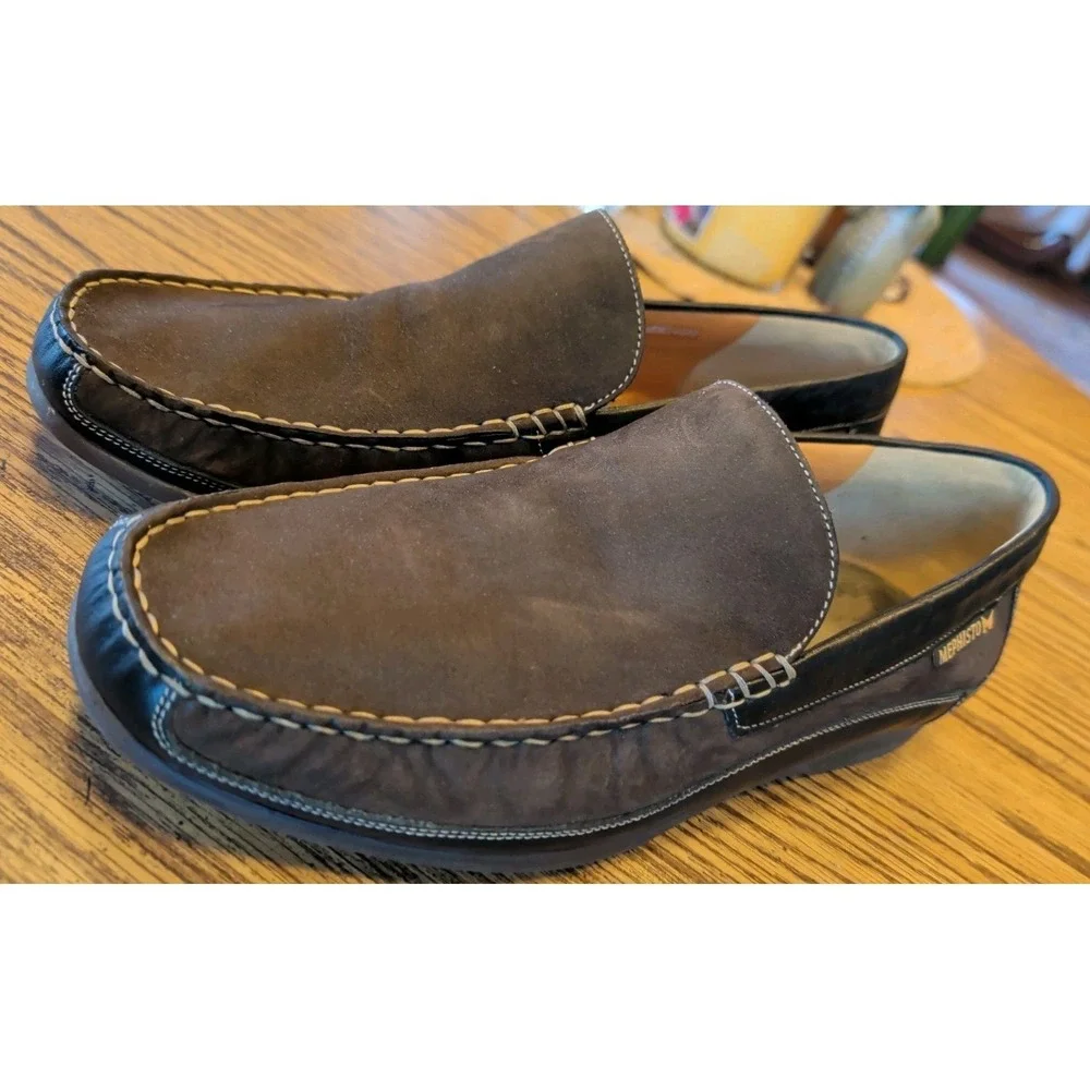 Mephisto Mens 10.5 Brown Suede Leather Comfort Shoes Loafers Slip On